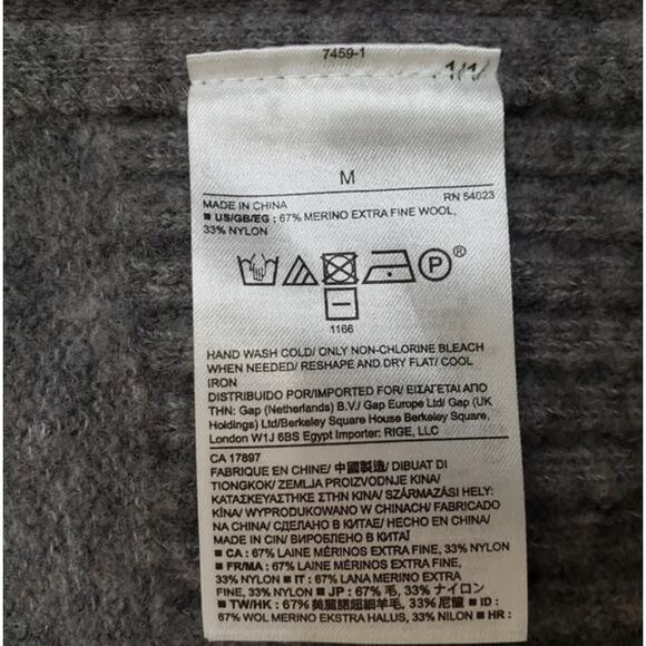 NWT Banana Republic Steel Grey Merino Wool Zip Sweater Skirt - Medium - Picture 8 of 8